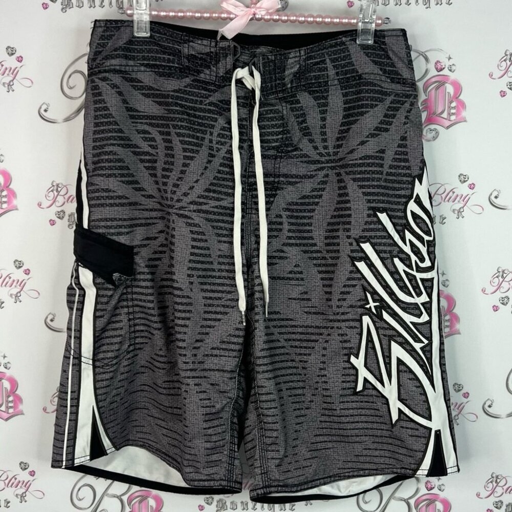 Billabong Men's Black and White swim trunks beach water surf Athletic Shorts